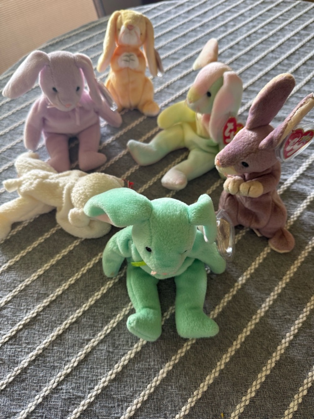 Assorted Pastel Bunny Beanie Babies - Multiple Colors